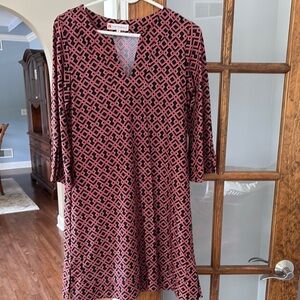 Jude Connally Long Sleeve Dress in Red and Black